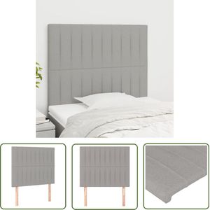 The Living Store Hoofdborden 2 st 80x5x78/88 cm stof lichtgrijs - Hoofd Bord - Hoofdkussen - Beddengoed - Slaapcomfort - Bedroom Decor
