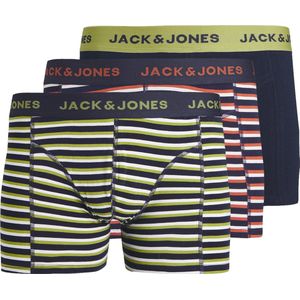 Jack & Jones Heren Boxershorts Trunks JACANDRÉ Groen/Rood/Donkerblauw 3-Pack - Maat S