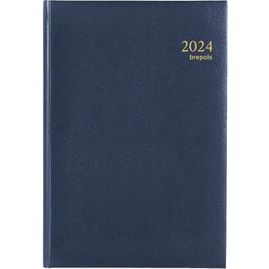 Brepols Bureau-agenda 2024 - SATURNUS Luxe - LIMA - Dagoverzicht - Blauw - 13.3 x 20.8 cm