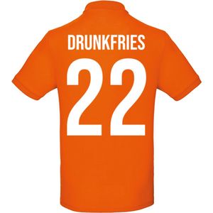 Oranje polo - Drunkfries - Koningsdag - EK - WK - Voetbal - Sport - Unisex - Maat S