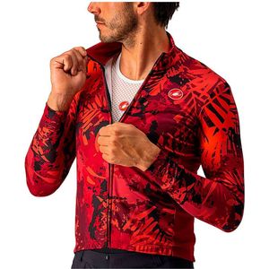 Castelli UNLIMITED THERMAL Fietsshirt Bordeaux/Pro Red - Mannen - maat L