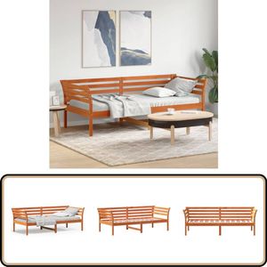 vidaXL Slaapbank zonder matras 80x200 cm massief grenenhout wasbruin