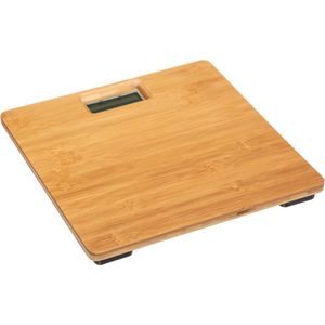 5Five Personen weegschaal Nature - lichtbruin - bamboe - 28 x 28 cm - digitaal - personenweegschalen