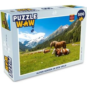 Puzzel Koeien - Paarden - Alpen - Legpuzzel - Puzzel 500 stukjes