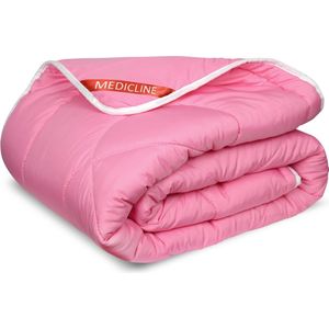 Medicline - Dekbed 160x200cm - Overtrekmateriaal van microvezel - Anti-allergisch wasbaar tot 30 graden - Roze