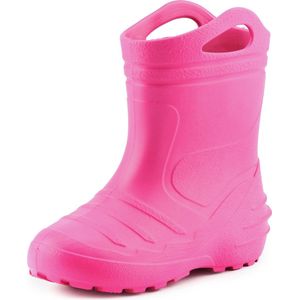 Ladeheid LA-KL-051 Kinder Regenlaarzen - Rubber - met Binnenschoen en Grepen - Waterdicht - EVA - Wasbare Binnenschoen – Roze – 34