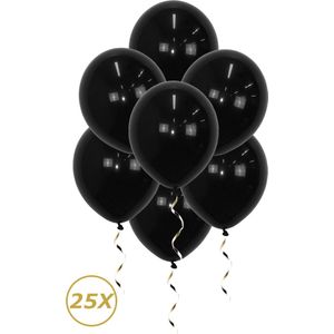 Zwarte Helium Ballonnen 2024 NYE Verjaardag Versiering Feest Versiering Ballon Halloween Zwart Decoratie - 25 Stuks