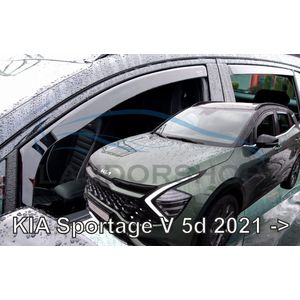 Kia Sportage donkere zijwindschermen set voor 4 deuren tbv 5 deurs model VANAF 2021 pasvorm raamspoilers merk Team Heko