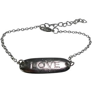 NiSy.nl Armband Love Tag | Zilverkleurig | 18 - 23 cm