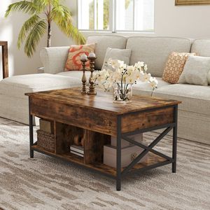 Salontafel – In Hoogte Verstelbaar – 60 x 100 x (48-62) cm – Ruimtebesparend