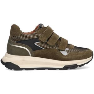 Braqeez 425972-469 Jongens Lage Sneakers - Groen - Leer - Klittenband