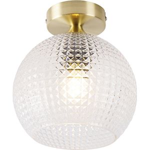 QAZQA sphere - Art Deco Dimbare LED Smart Plafondlamp incl. wifi met Dimmer - 1 lichts - Ø 20 cm - Goud/messing - Woonkamer | Slaapkamer | Keuken