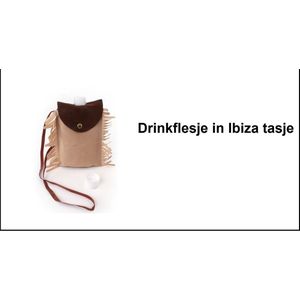 Drinkflesje in Ibiza tasje - festival thema feest drank thema feest Ibiza style