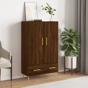 The Living Store Hoge Kast - Buffetkast - 69.5 x 31 x 115 cm - Bruineiken