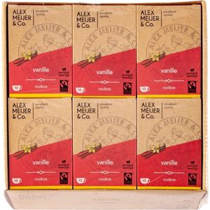 Rooibos Vanille Thee Grote Verpakking 60 zakjes 1,5 gram Alex Meijer Fair Trade