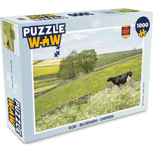 Puzzel Koe - Bloemen - Dieren - Legpuzzel - Puzzel 1000 stukjes volwassenen