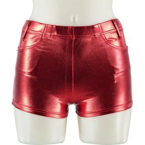 Apollo - Hotpants dames - Latex - Rood - Maat XXS/XS - Hotpants - Carnavalskleding - Feestkleding - Hotpants latex - Hotpants dames