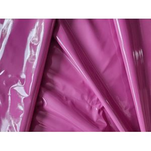 BNDGx® - Datex stof - Roze - 100cm X 145cm - Latex bovenkant - Polyester onderkantStof per meter Shiny glans wetlook