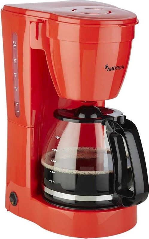 Filterkoffiezetapparaat voor 12 koppen koffie - Glazen Kan - rood - 800 Watt