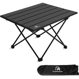 Travelhawk Campingtafel Inklapbaar - Campingtafel Opvouwbaar - Camping Tafel - campingtafel Lichtgewicht - Picknicktafel Kinderen - Zwart - 56x40x40cm - Medium
