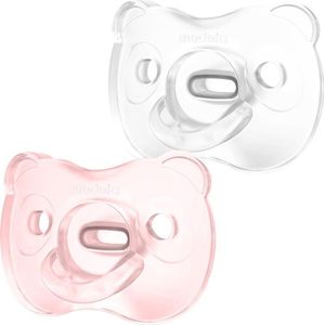 Medela Baby Fopspeen Soft Silicone Superzacht lichtgewicht eendelig - Soft Pink/Transparant - 0-6 maanden - 2 stuks