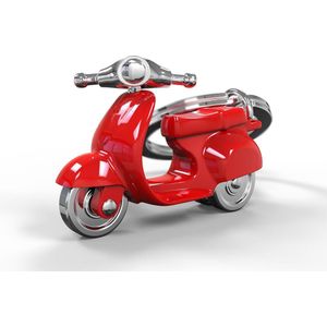 Metalmorphose sleutelhanger scooter - Rood