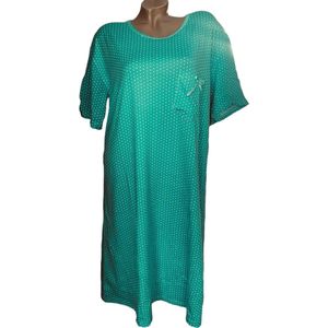 Dames nachthemd korte mouw 6533 met stippen XL groen