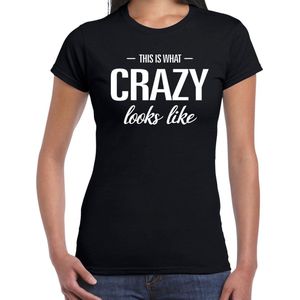 This is what Sexy looks like t-shirt zwart dames - fun / tekst shirt voor sexy dames / vrouwen L
