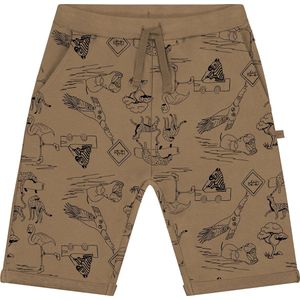 Smitten Organic - Safari all over print unisex tan bruin Bermuda