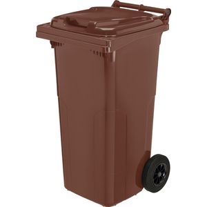 Garronda Afvalbak 120l - Mini Container – Afval - Wielen – Bruin - GD-STE-Bin-PUB120L