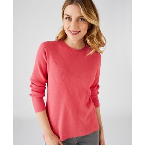 Damart - Pull in zacht tricot, gestreept effect - Dames - Roze - XL