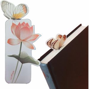 Boekenlegger Vlinder & Bloem – Bladwijzer - Bookmark – Kaartje – Lotus - Kleine Cadeautjes