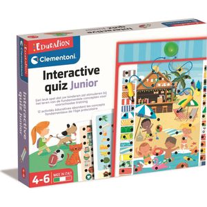 Clementoni Interactieve Quiz Junior - Leerzaam spel voor kinderen van 4-6 jaar met 12 educatieve onderwerpen en 350 vragen