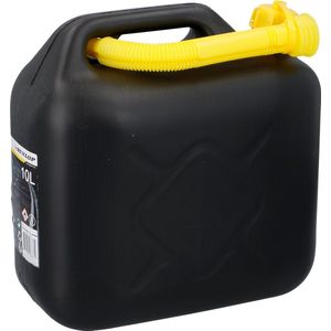 Dunlop Jerrycan 10 Liter - Benzine en Water - UN-Gecertificeerd voor Gevaarlijke Vloeistoffen - Incl. Trechter/Benzineslang - Zwart/Geel