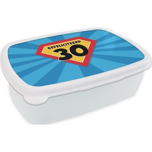 Broodtrommel Wit - Lunchbox - Brooddoos - Feest - 30 jaar verjaardag - Cape - 18x12x6 cm - Volwassenen
