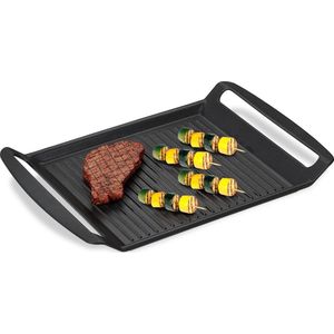 Relaxdays grillplaat fornuis - grillpan - Teppanyaki - bakplaat - anti-aanbak - antraciet