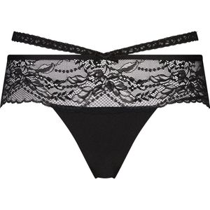 Hunkemöller Dames Lingerie Boxerstring Francesa - Zwart - maat S