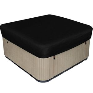 Vierkante Outdoor Hot Tub Cover Waterdichte Sunproof SPA Protector 90.9x90.9x11.8in (Zwart)