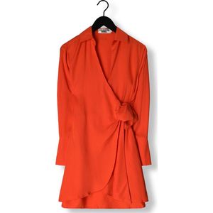 Colourful Rebel - Maat S - Hette Uni Wrap Mini Dress Jurken Dames - Kleedje - Rok - Jurk - Oranje