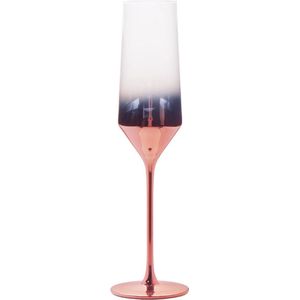 Vikko Décor Handgeblazen Champagne Glazen - Set van 6 Champagne Coupe - Flutes - Ombre Rosé Goud