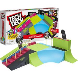 Tech Deck X-Connect Creator - Neon Mega Park Glow-in-the-dark - aanpasbare schansset met twee vingerskateboards