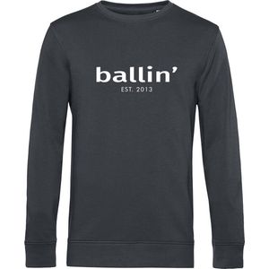 Heren Sweaters met Ballin Est. 2013 Basic Sweater Print - Grijs - Maat L