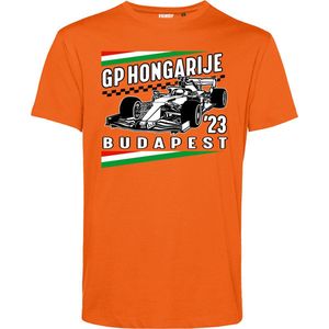 T-shirt Vlag GP Hongarije Budapest 2023 | Formule 1 fan | Max Verstappen / Red Bull racing supporter | Oranje | maat 3XL