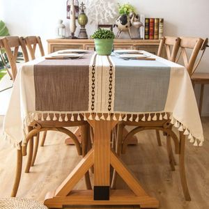 Selbro ® Elegant Wasbare Katoenen Tafellaken met Stijlvolle Tassel Details voor Huisdecoratie