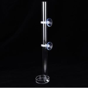 Aquarium Feeder Crystal Garnalen Siervissen Gootsteen Voedsel Voederbuis Acryl Transparant Duurzaam Met Zuignap En Lade (40cm)