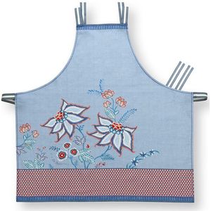 Pip Studio Flower Festival Keukenschort - Schort - Blauw - 85x88cm