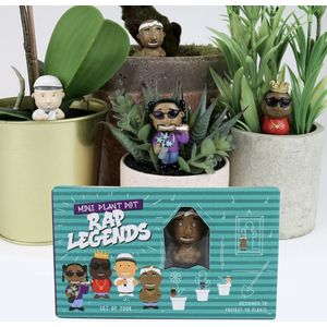 Gift Republic Bloempot Decoratie - Rap / Hiphop Legendes (set van 4)