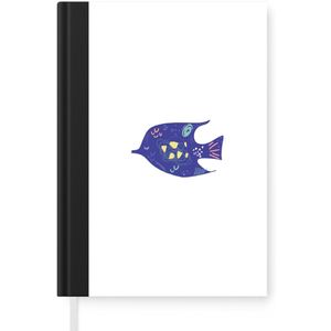 Notitieboek - Schrijfboek - Vis - Pastel - Paars - Notitieboekje klein - A5 formaat - Schrijfblok