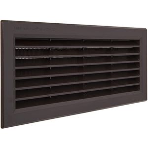 Ventilatierooster kunststof bruin - met insectengaas - 1 stuk
