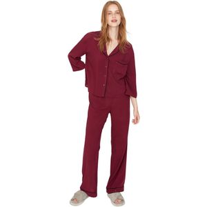 Trendyol Roze-Veelkleurige Gestreepte Viscose Geweven Pyjamaset Thmaw21Pt0292